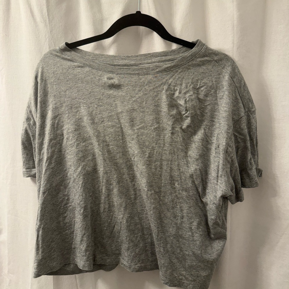 Old Navy Heather Gray Relaxed Crop Tee